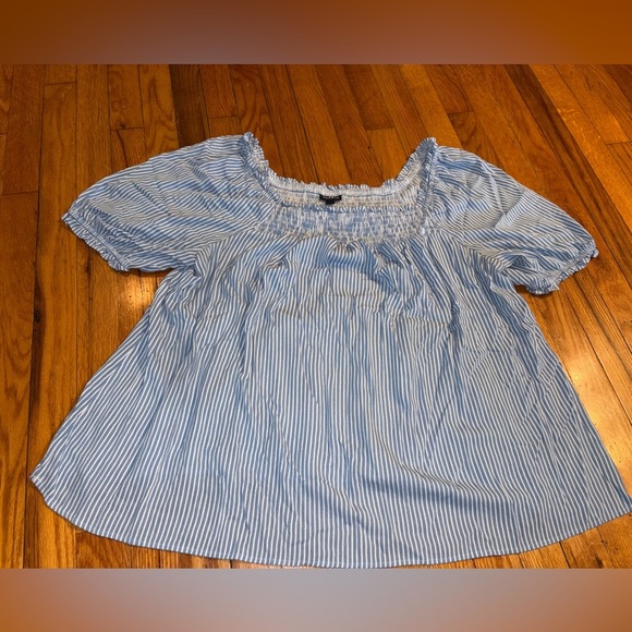 Torrid Striped Puff Sleeve Peasant Top - Picture 1 of 6